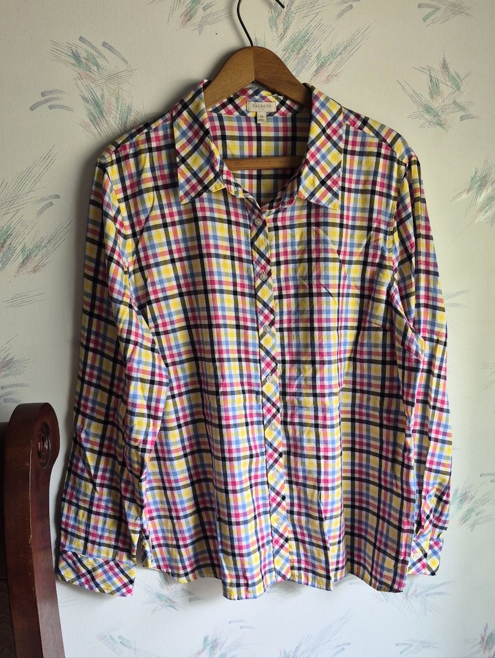 Talbots Plaid Button Down Shirt Women's Size XL